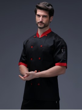 Men's Chef Coat, Formal Solid Long Sleeve Double Breasted Stand Collar Coat For Kitchen Baking Chef Works In Restaurant
